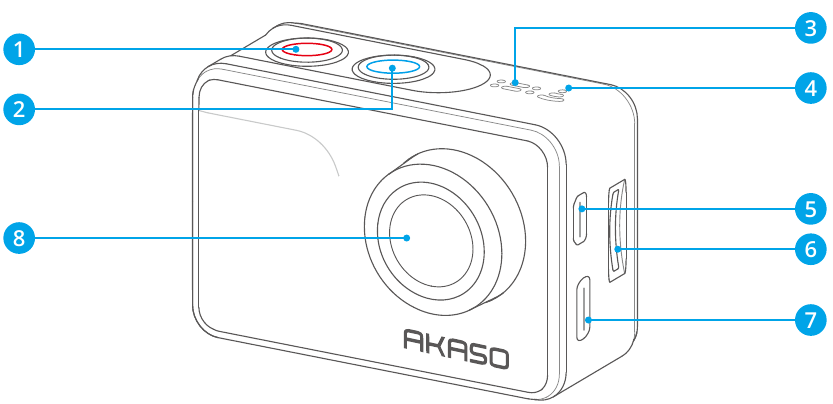 AKASO - V50 Pro SE - Seadme osad - osa 1 Seadme osad - osa 1