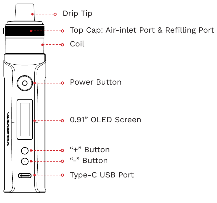 Vaporesso - GEN PT80 S - MWONEKANO ULIOKUZWA MWONEKANO ULIOKUZWA