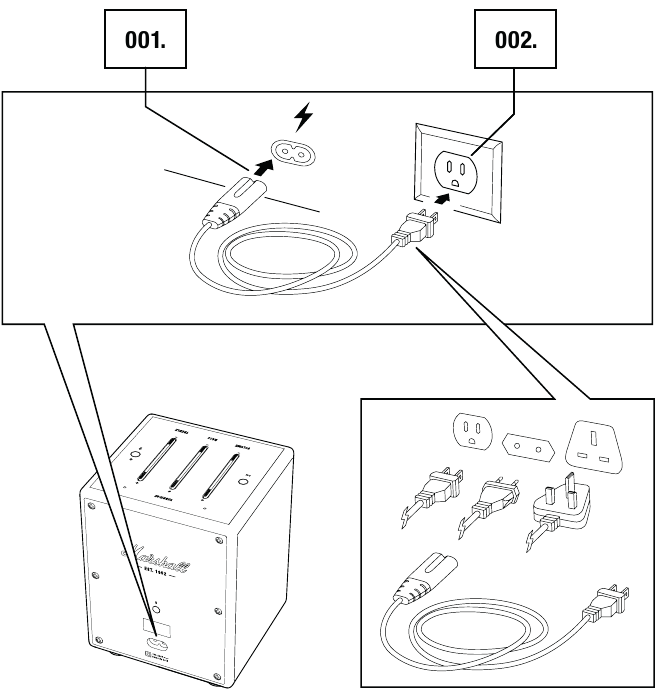 Marshall - Uxbridge Voice with the Google Assistant - PLUGGING IN THE DEVICE PLUGGING IN THE DEVICE
