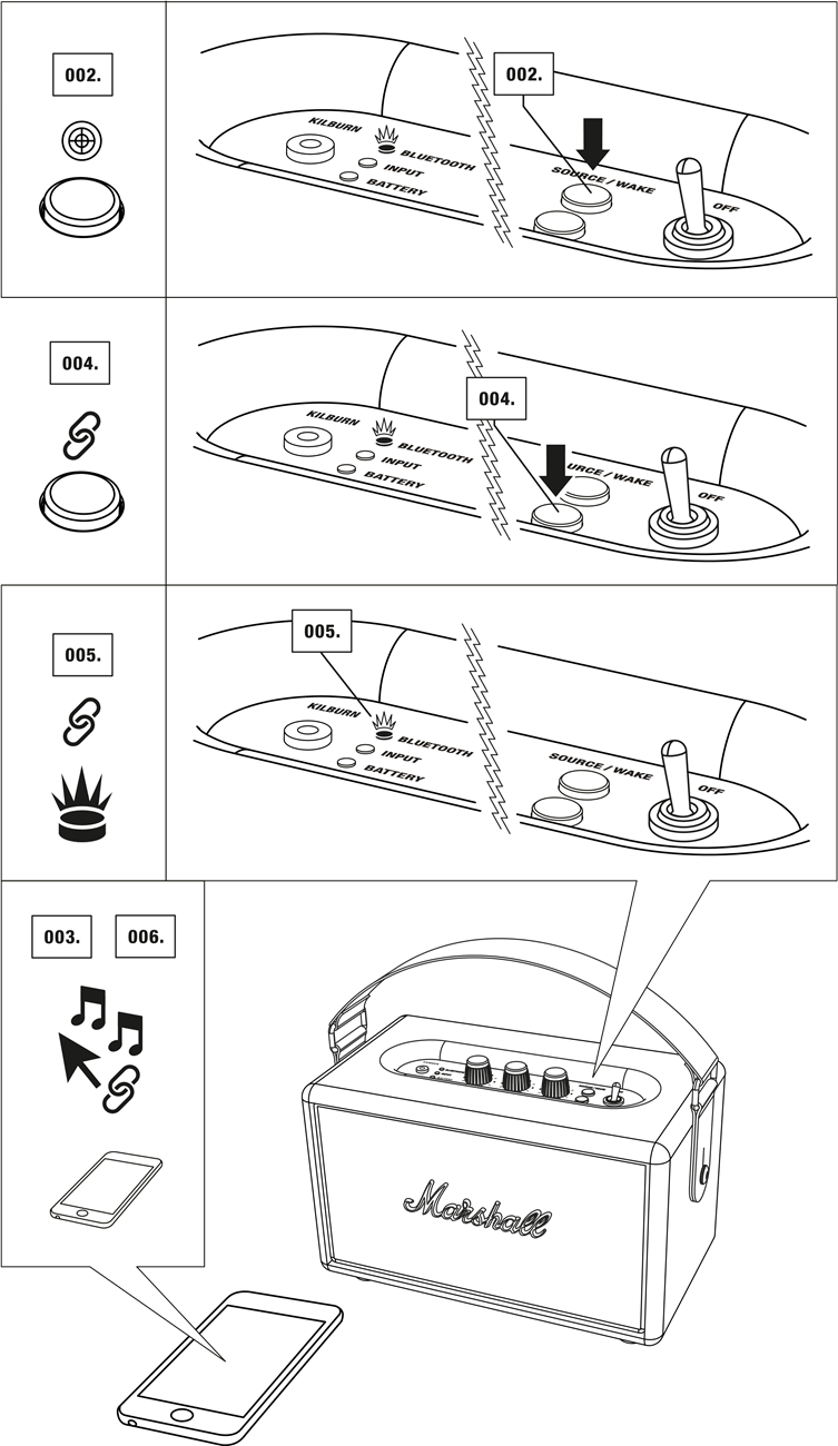 Marshall - Kilburn - PODŁĄCZANIE PRZEZ BLUETOOTH PODŁĄCZANIE PRZEZ BLUETOOTH