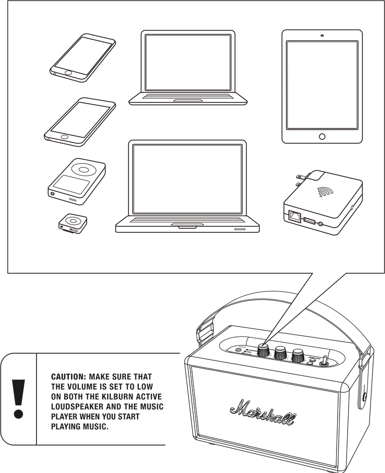 Marshall - Kilburn - UŻYWANIE KILBURN Z URZĄDZENIAMI UŻYWANIE KILBURN Z URZĄDZENIAMI