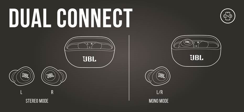 JBL - Harman Vibe 100TWS - CONECTARE DUALĂ CONECTARE DUALĂ