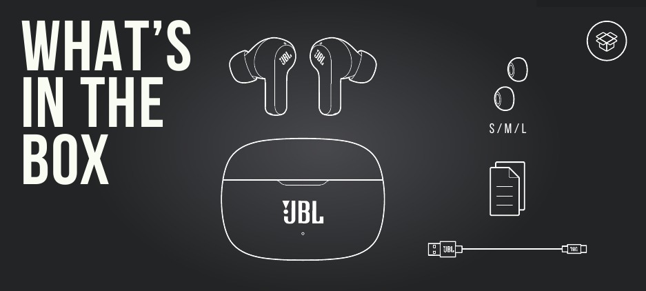 JBL - Harman Vibe 200TWS - O QUE ESTÁ NA CAIXA O QUE ESTÁ NA CAIXA