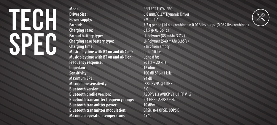 JBL - Harman Reflect Flow Pro - ESPECIFICAÇÃO TÉCNICA ESPECIFICAÇÃO TÉCNICA