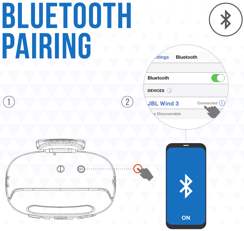 JBL - Harman WIND3 - Parowanie Bluetooth Parowanie Bluetooth