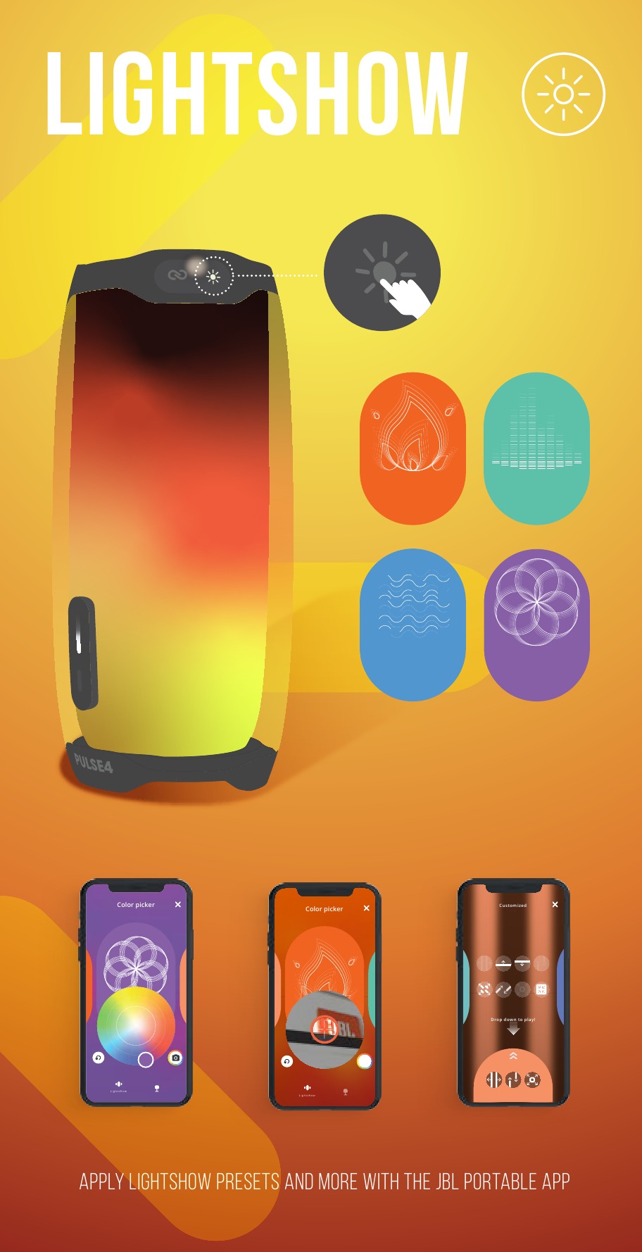 JBL - Harman Pulse 4 - Pokaz świetlny Pokaz świetlny