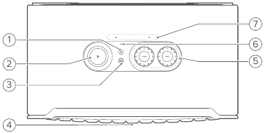 JBL - Authentics 200 - Przegląd panelu przedniego i panelu górnego Przegląd panelu przedniego i panelu górnego