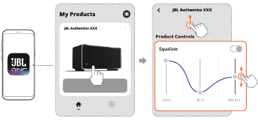 JBL - Authentics 200 - Regulacja barwy dźwięku - Krok 2 Regulacja barwy dźwięku - Krok 2