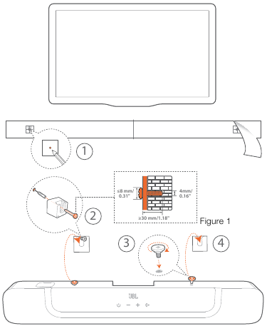 JBL - Harman Bar 2.0 ALL-IN-ONE - Plassering - Veggmontering Plassering - Veggmontering