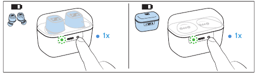 Sennheiser - CX 400BT True Wireless - Displaying the battery charge status Displaying the battery charge status