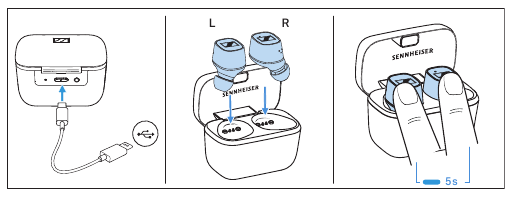 Sennheiser - CX 400BT True Wireless - Resetting the earphones Resetting the earphones