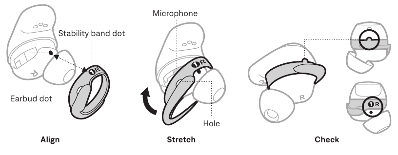 Bose - QuietComfort Ultra Earbuds - VAHETAGE STABIILSUSRIBASID - Samm 2 VAHETAGE STABIILSUSRIBASID - Samm 2