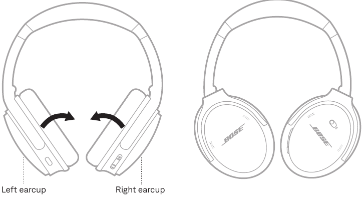 Bose - Fones de ouvido QuietComfort - GUARDAR OS FONES DE OUVIDO - Passo 1 GUARDAR OS FONES DE OUVIDO - Passo 1