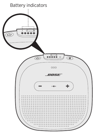 Bose - SoundLink Micro - Pil şarj seviyesi Pil şarj seviyesi