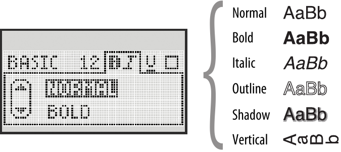 Dymo - LabelManager 260P - Fonttityylit Fonttityylit