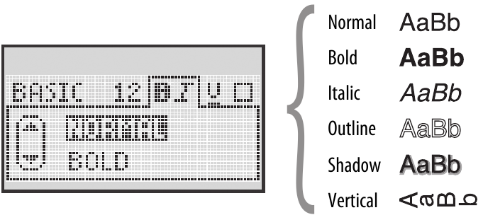 Dymo - LabelManager 360D - Font Styles Font Styles