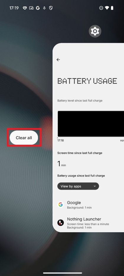 Bot&atilde;o Limpar tudo para fechar aplica&ccedil;&otilde;es
