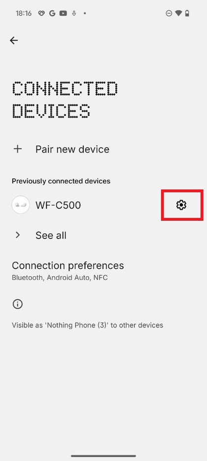Forget Bluetooth device on Nothing Phone 3