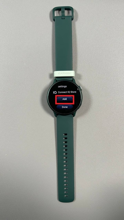 Optionsmen&uuml; der Garmin Vivoactive 6 nach dem Wischen