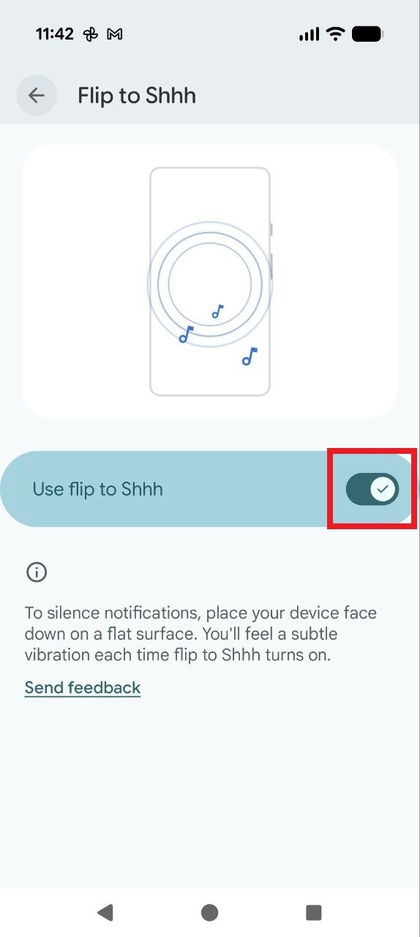 Pixel 10 Pro Apverskite, kad nutildytumėte nustatymai su įjungikliu įjungta.