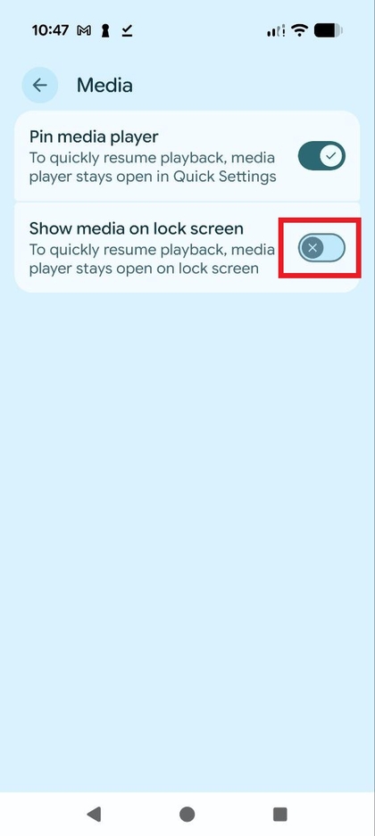 Kapcsol&oacute; a m&eacute;dialej&aacute;tsz&oacute; kikapcsol&aacute;s&aacute;hoz a z&aacute;rol&aacute;si k&eacute;pernyőről
