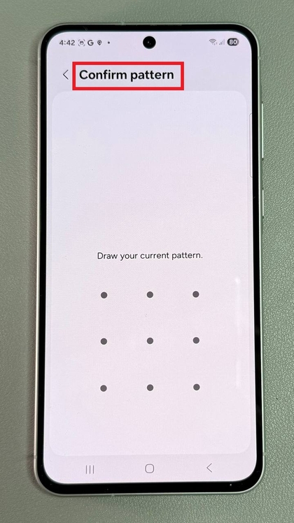 Eingabe der Sicherheitsdaten auf dem Samsung Galaxy A56