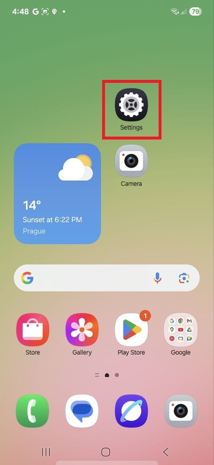 Symbol der Einstellungen-App auf dem Samsung Galaxy A56