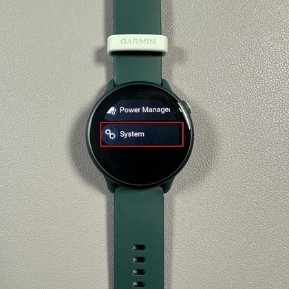 V&yacute;ber Syst&eacute;mu v nastaveniach na Garmin Vivoactive 6