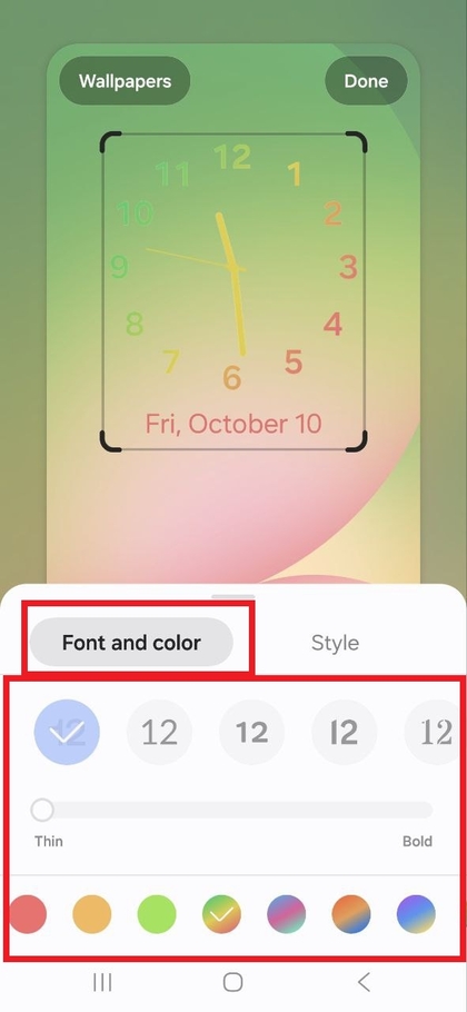 Samsung Galaxy A56 құрылғысында қаріп пен түсті реттеу