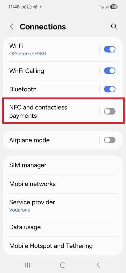 NFC ja kontaktivabade maksete valik