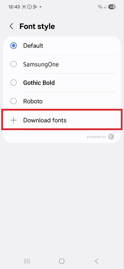 Download Fonts on Samsung Galaxy A56