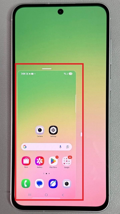Adjusting screen size in one-handed mode on Samsung Galaxy A56