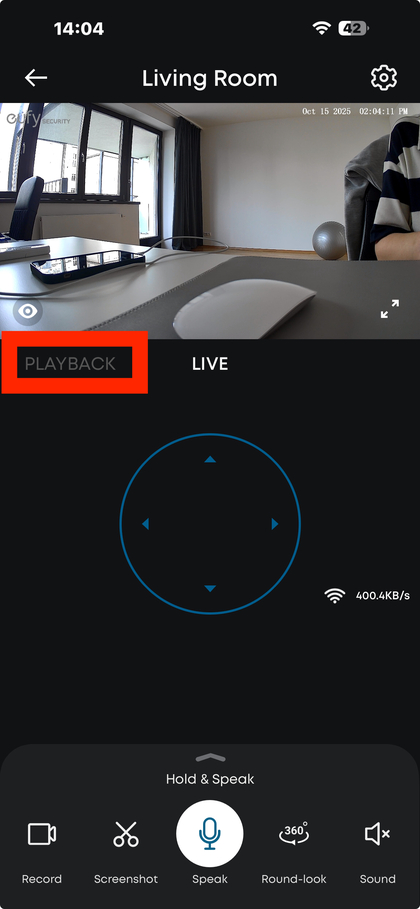 Reproducci&oacute;n en la aplicaci&oacute;n Eufy