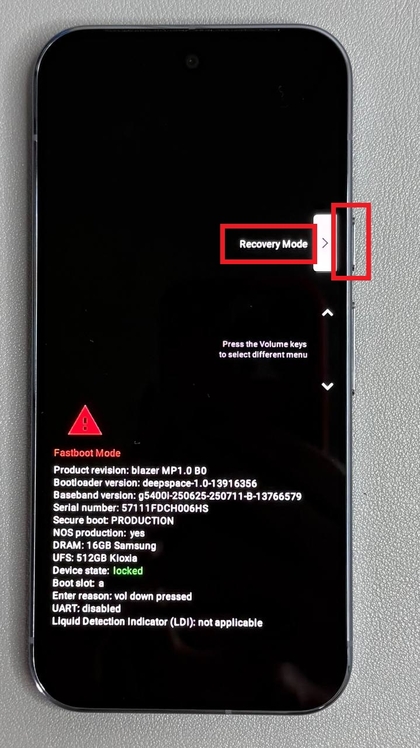 Navigazione verso la Modalit&agrave; di ripristino su Google Pixel 10 Pro