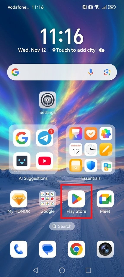 Accessing Google Play Store on HONOR 400 Lite