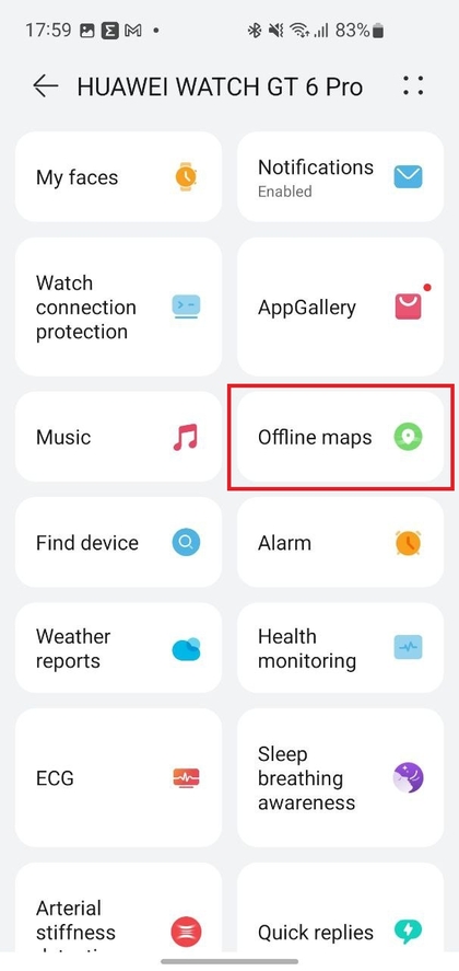 Option f&uuml;r Offline-Karten finden
