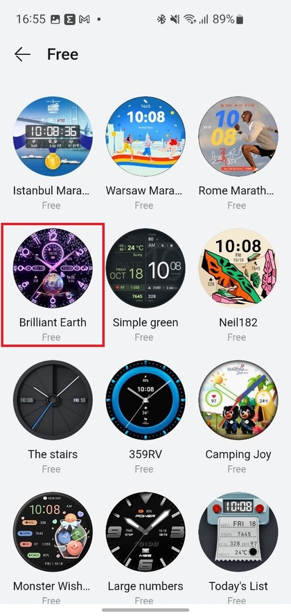 Auswahl eines Zifferblatts in Huawei Health