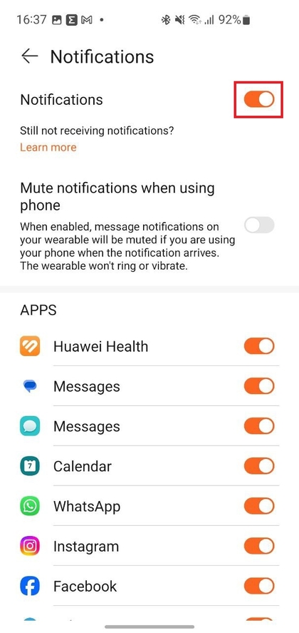 Aufforderung zum Zulassen des Benachrichtigungszugriffs