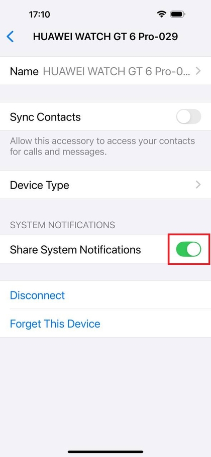 Option &bdquo;Systembenachrichtigungen teilen&ldquo; auf dem iPhone