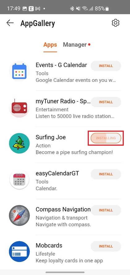 Wachten op de installatie van de app op Huawei Watch GT 6 Pro