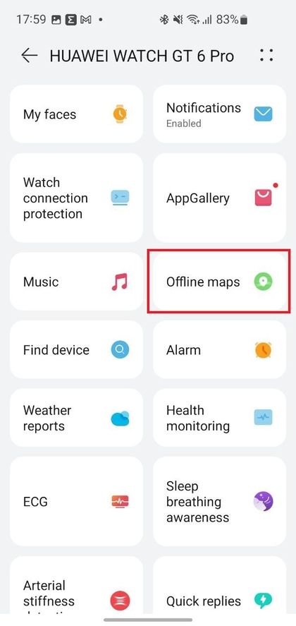 Offline-Karten in der Huawei Health App laden