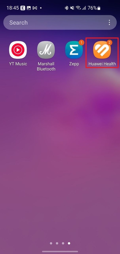 Huawei Health App auf dem Smartphone
