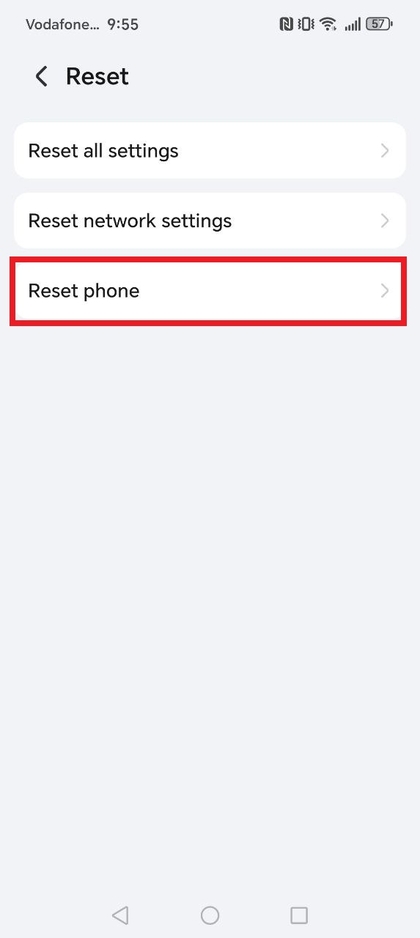 Telefoon resetten op HONOR 400 Lite