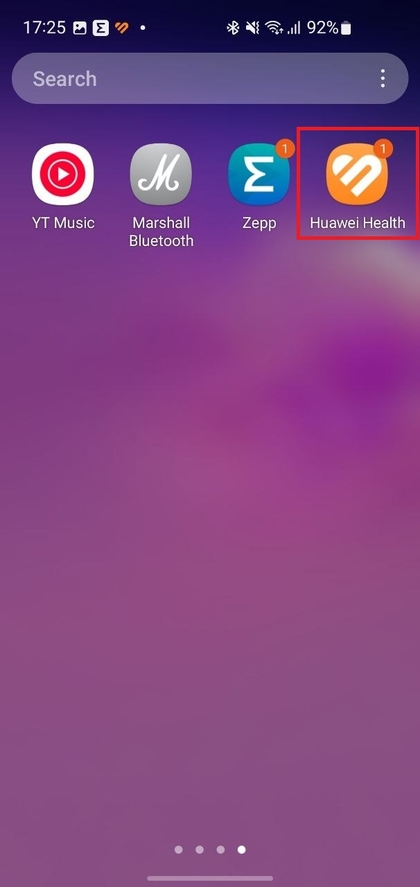 &Ouml;ffnen der Huawei Health App