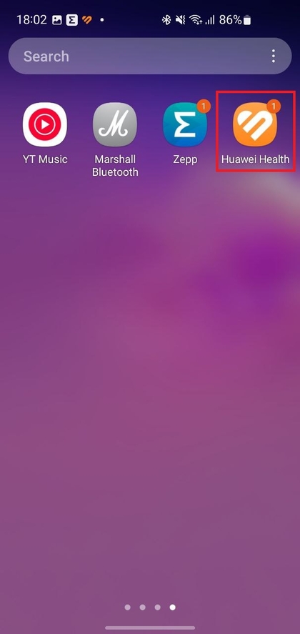 Huawei Health-app op smartphone