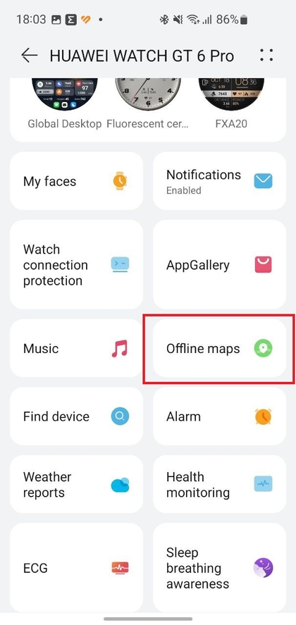 Offline kaarten downloaden in de Huawei Health-app