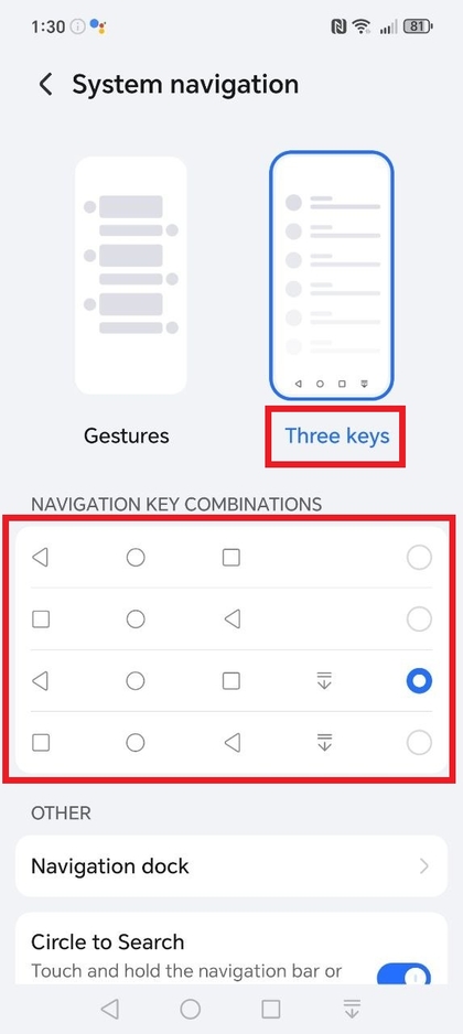 Opties voor het aanpassen van de functionaliteit van de terugknop