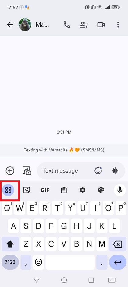 Pictogram in de linkerbovenhoek van het toetsenbord