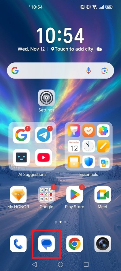Berichten-app pictogram op HONOR 400 Lite