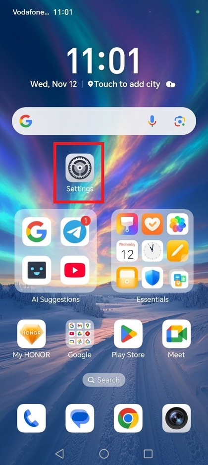 HONOR 400 Lite Instellingen icoon